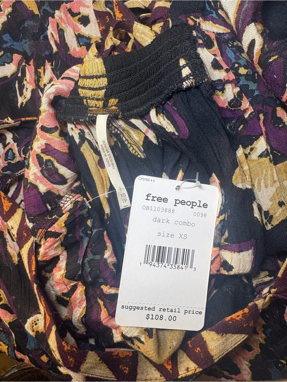 Free People Black On The Edge Romper / Mini Dress – XS – NWT